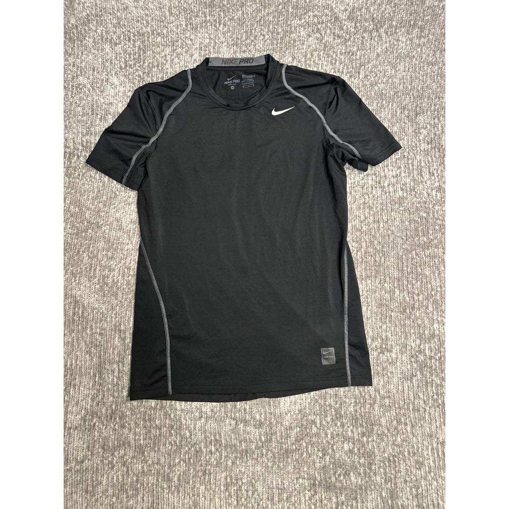 Nike Pro Dri-FIT Men's Compression Fitted Crew Neck Short Sleeve Tee Black M